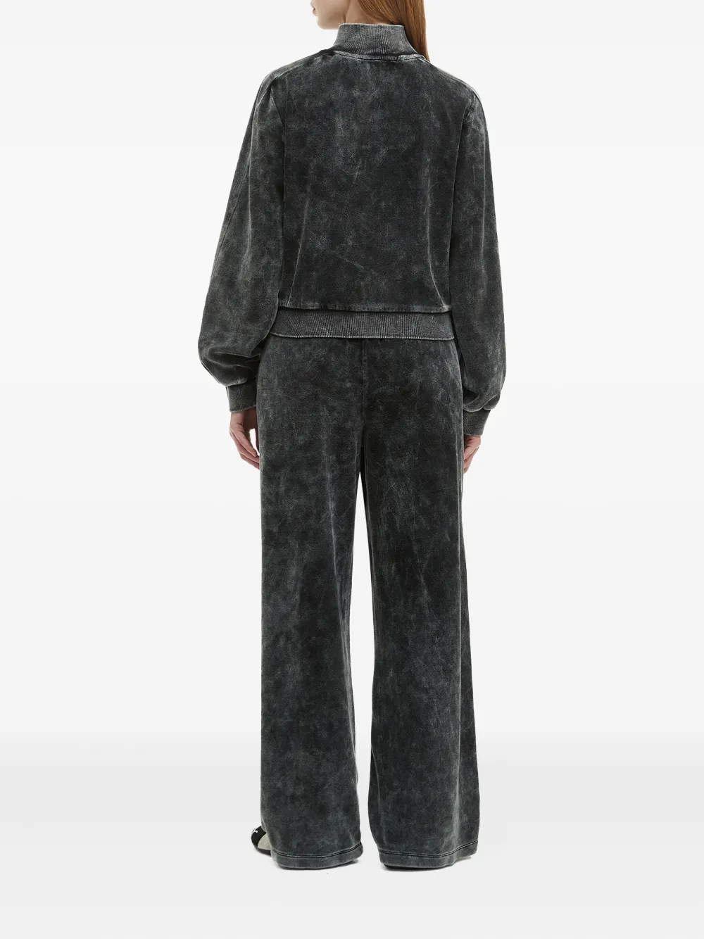 Mini Cream Trainingspak met acid-wassing effect Zwart