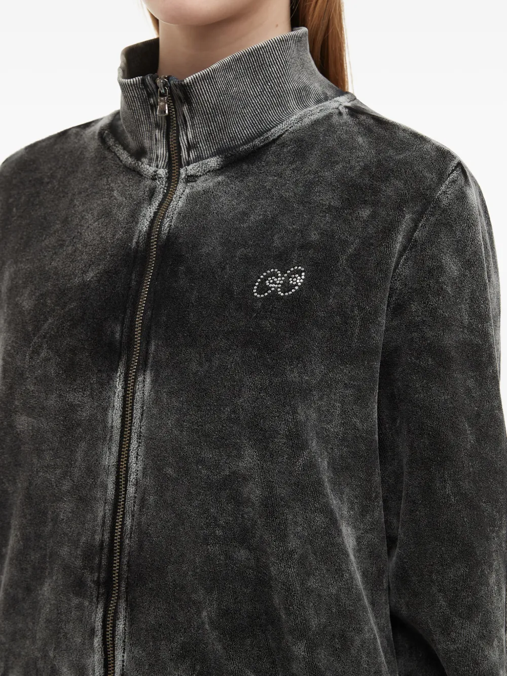 Mini Cream Trainingspak met acid-wassing effect Zwart