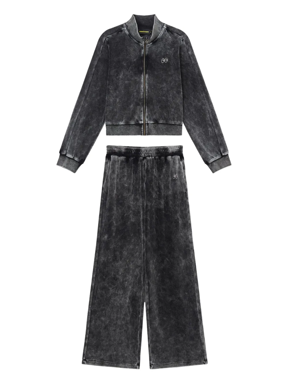 Mini Cream acid-washed effect tracksuit | Black | Image 1