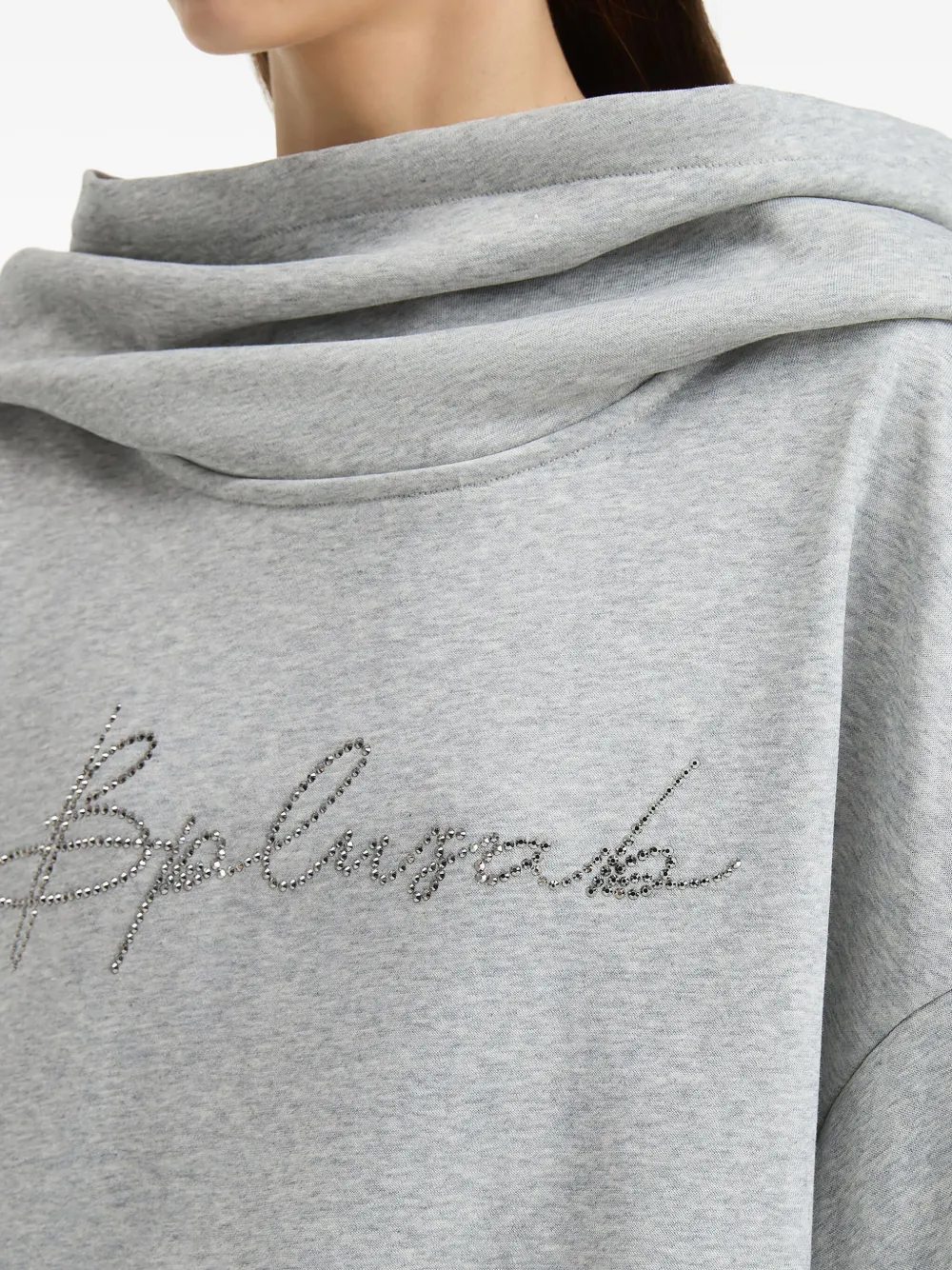 B+ab Embellished Cowl-neck Hoodie In Gray