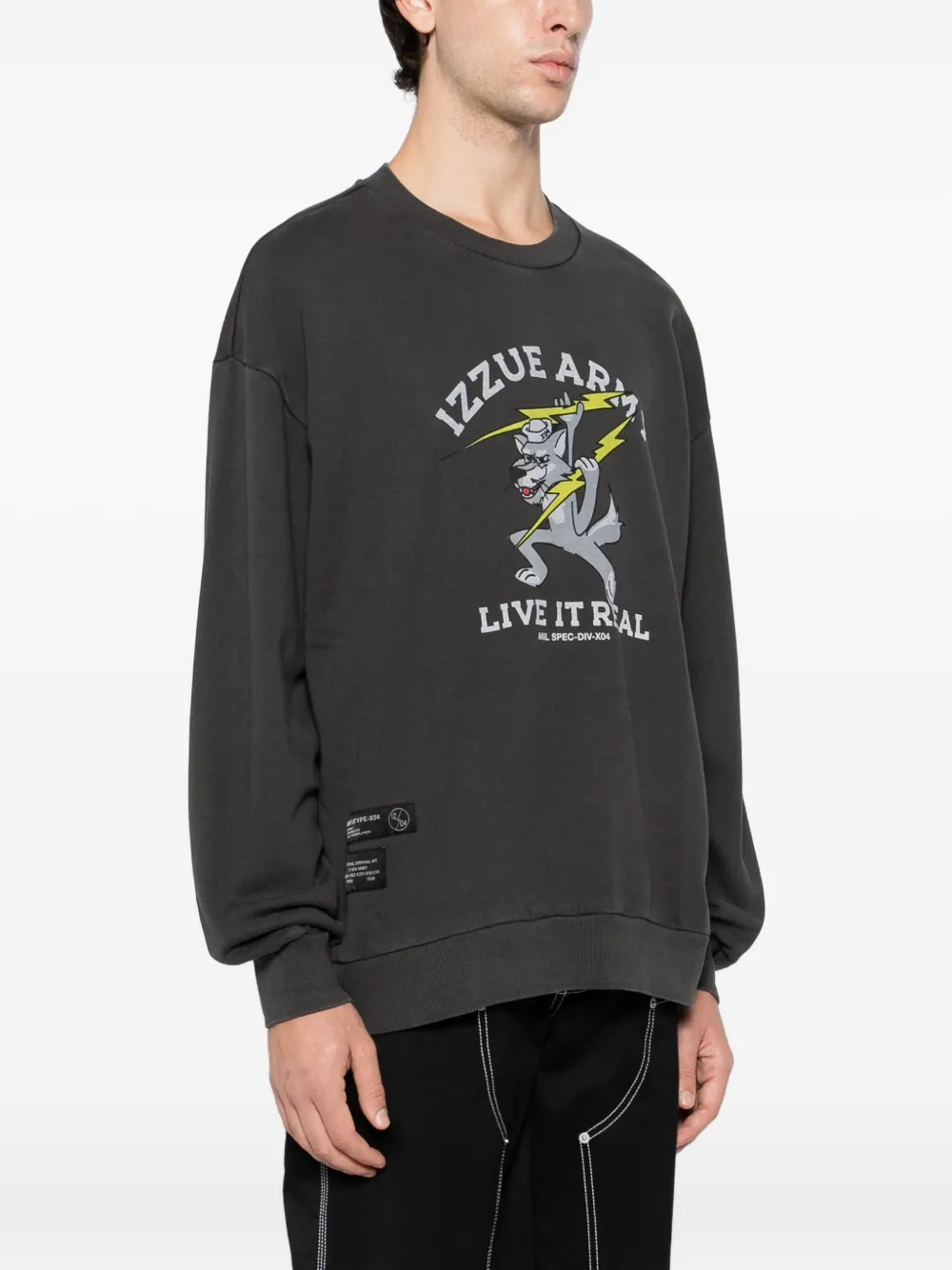 izzue Sweater met print Grijs