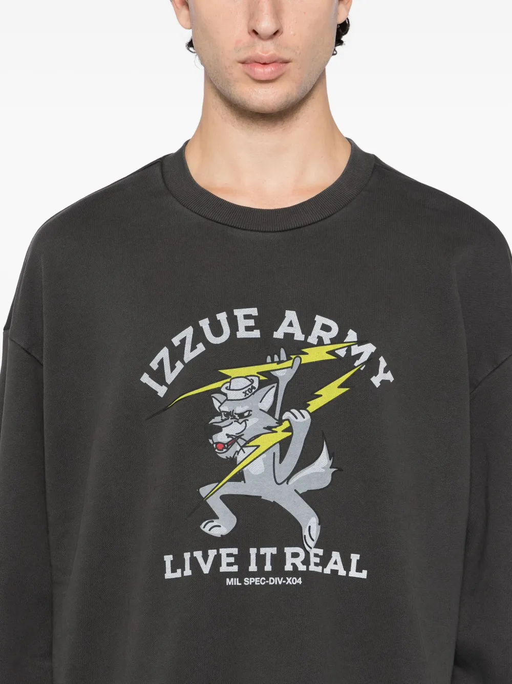 izzue Sweater met print Grijs