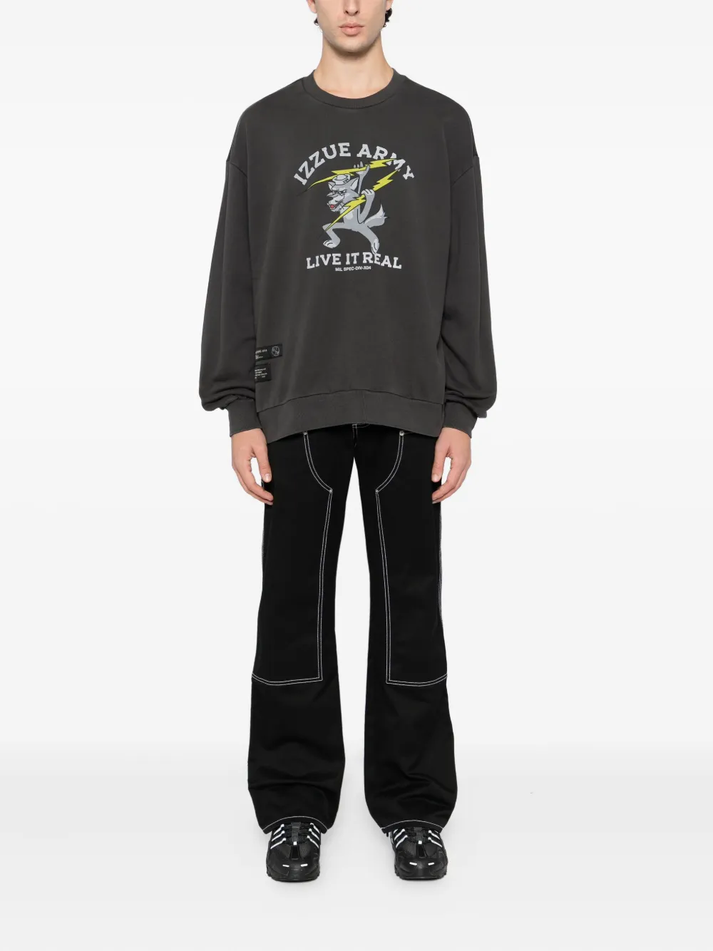 Izzue Sweater met print - Grijs