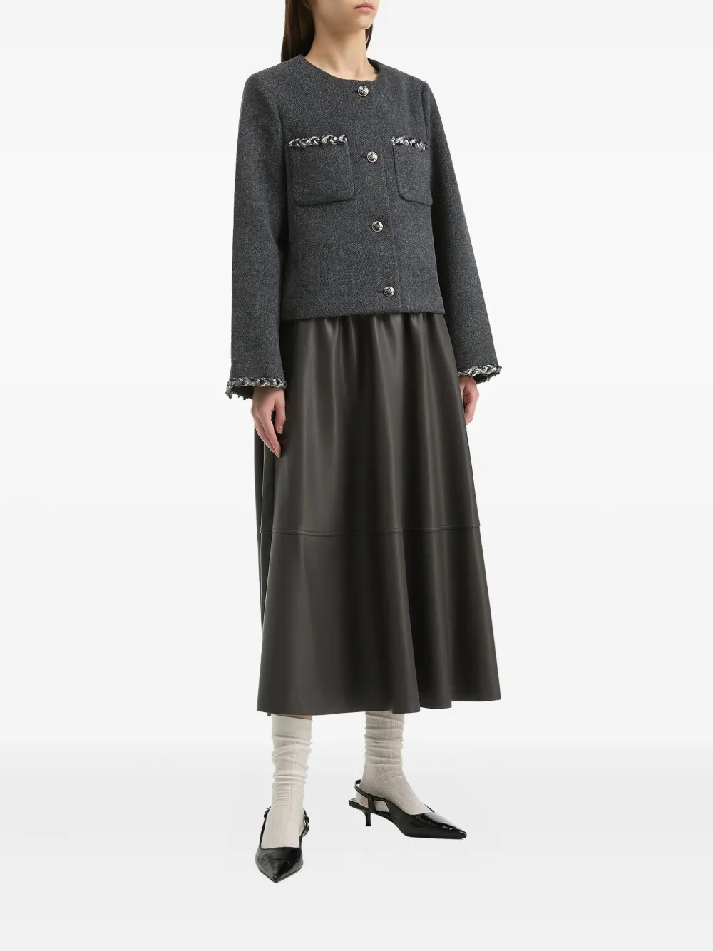 b+ab braided-trimmed pocket jacket | Cropped Jackets | Image 2