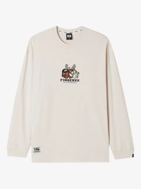FINGERCROXX embroidered animal long-sleeve T-shirt