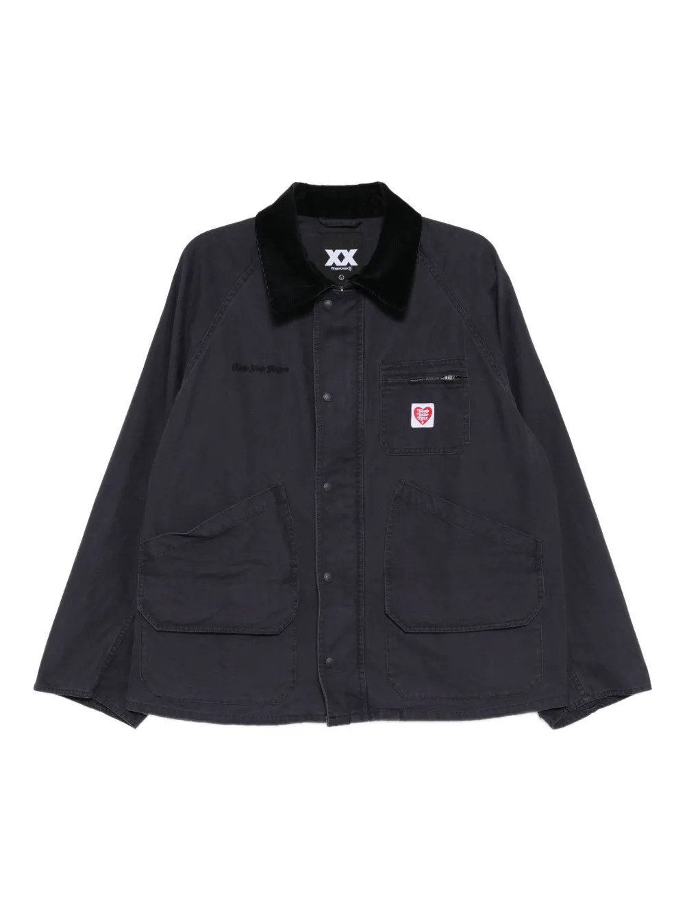 FINGERCROXX slogan-embroidered jacket | Blue | Image 1