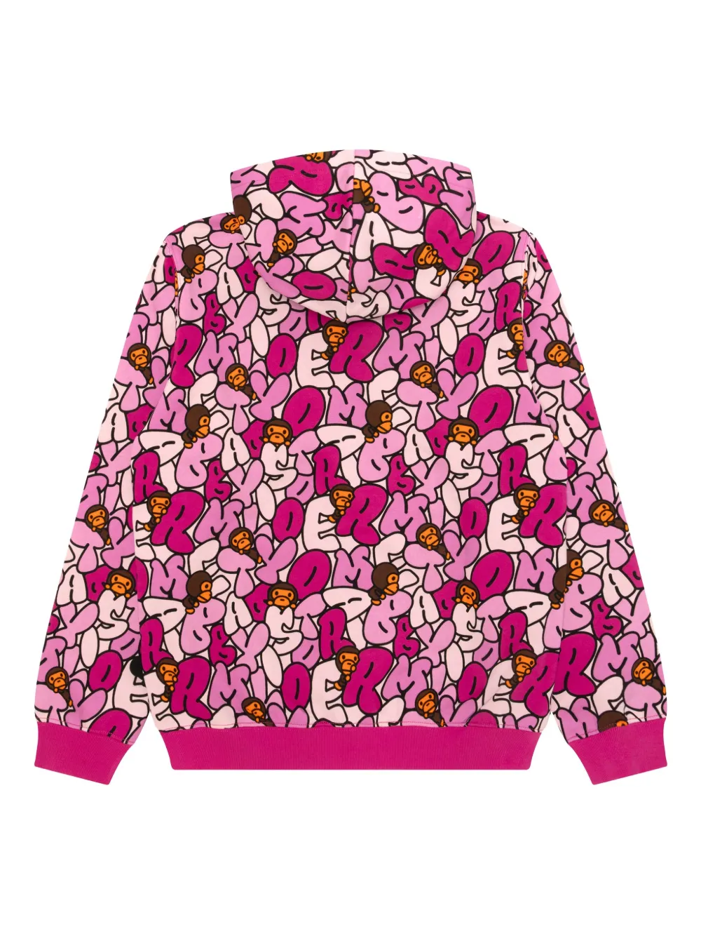 *BABY MILO STORE BY *A BATHING APE Hoodie met print en rits - Roze