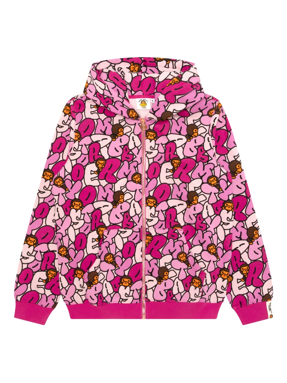 *BABY MILO® STORE BY *A BATHING APE® printed zip-up hoodie | Pink | Image 1