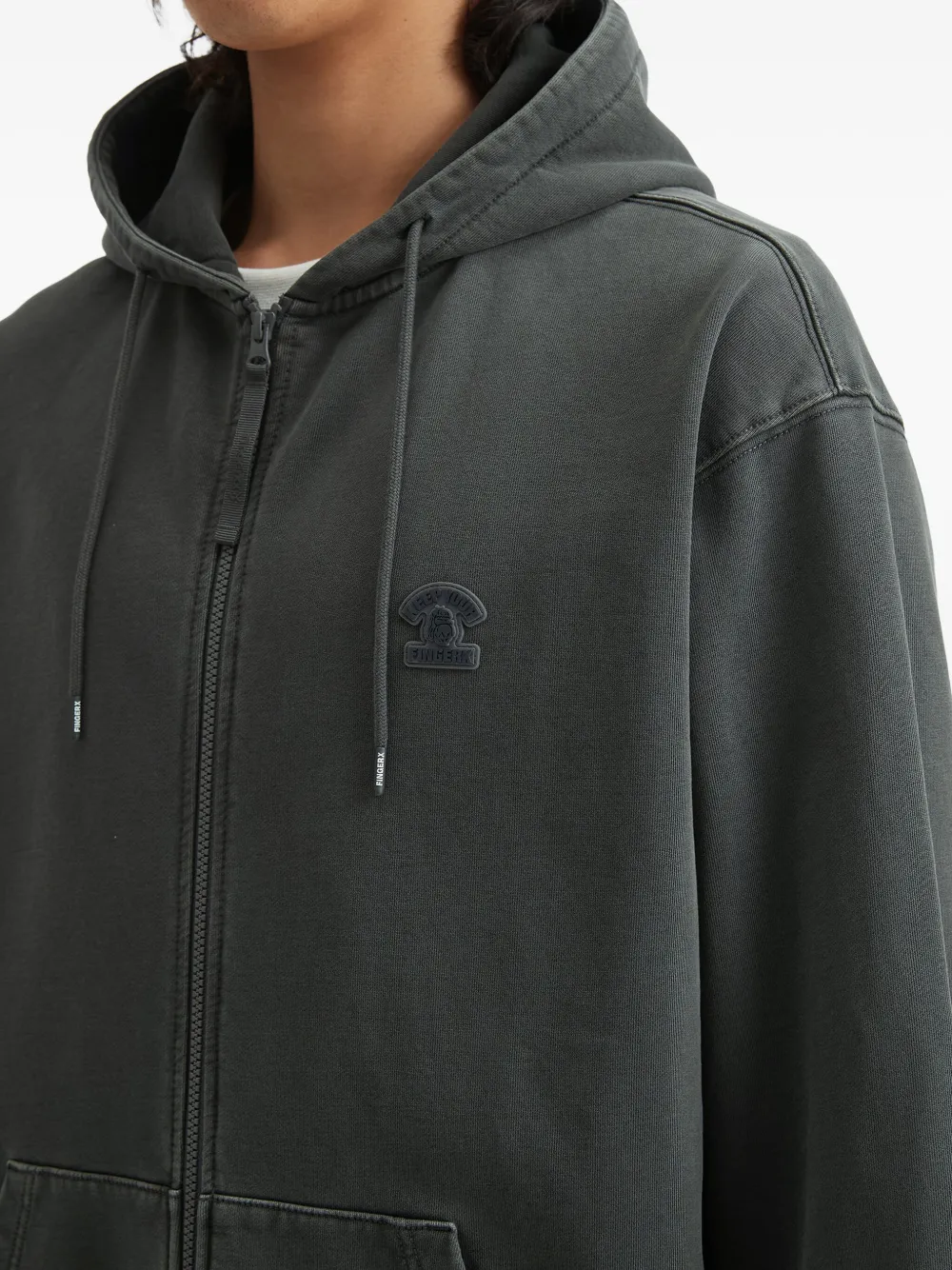 Fingercroxx Zip-up Hoodie In Black