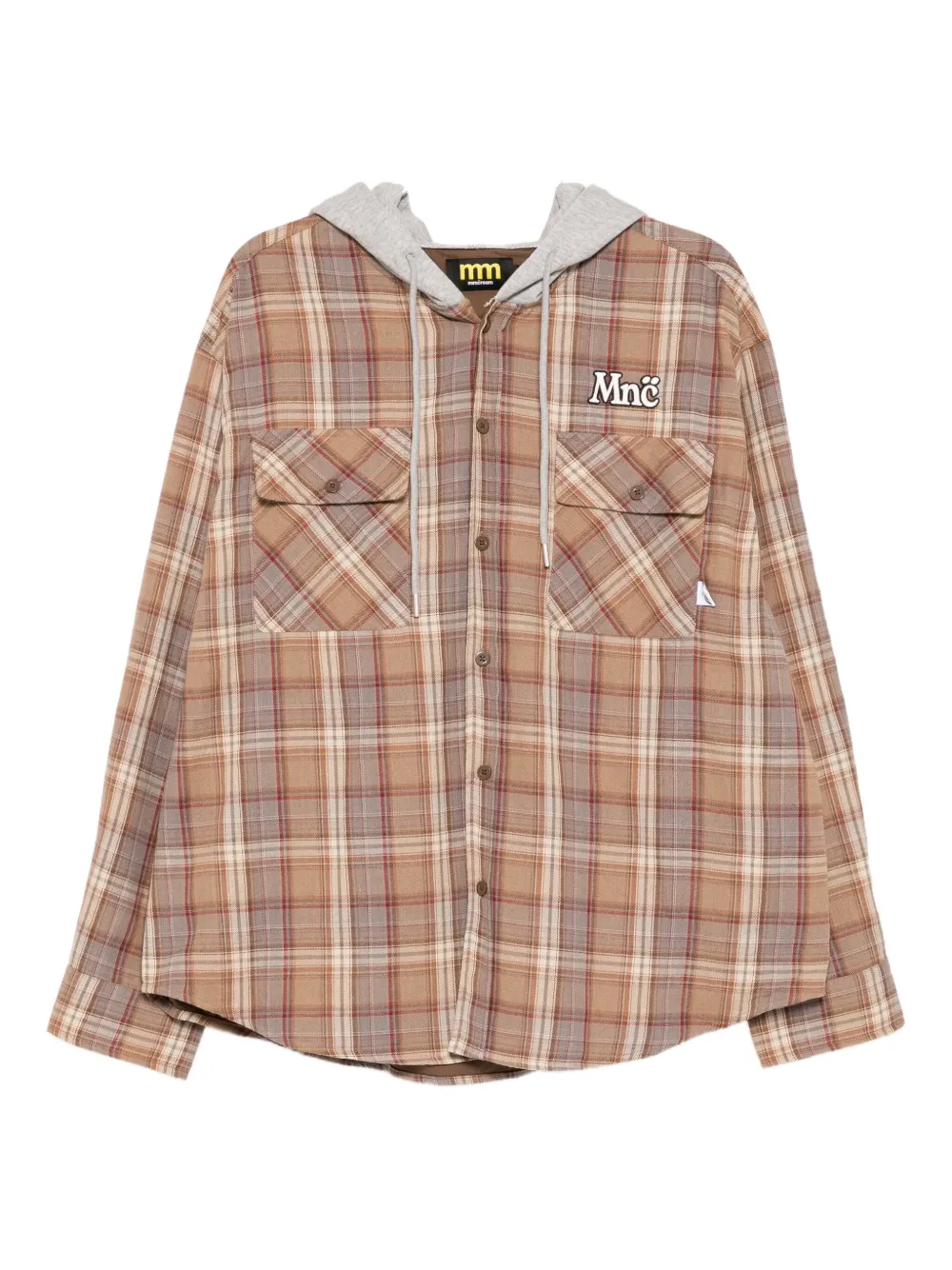 Mini Cream logo-embroidered hood jacket | Brown | Image 1