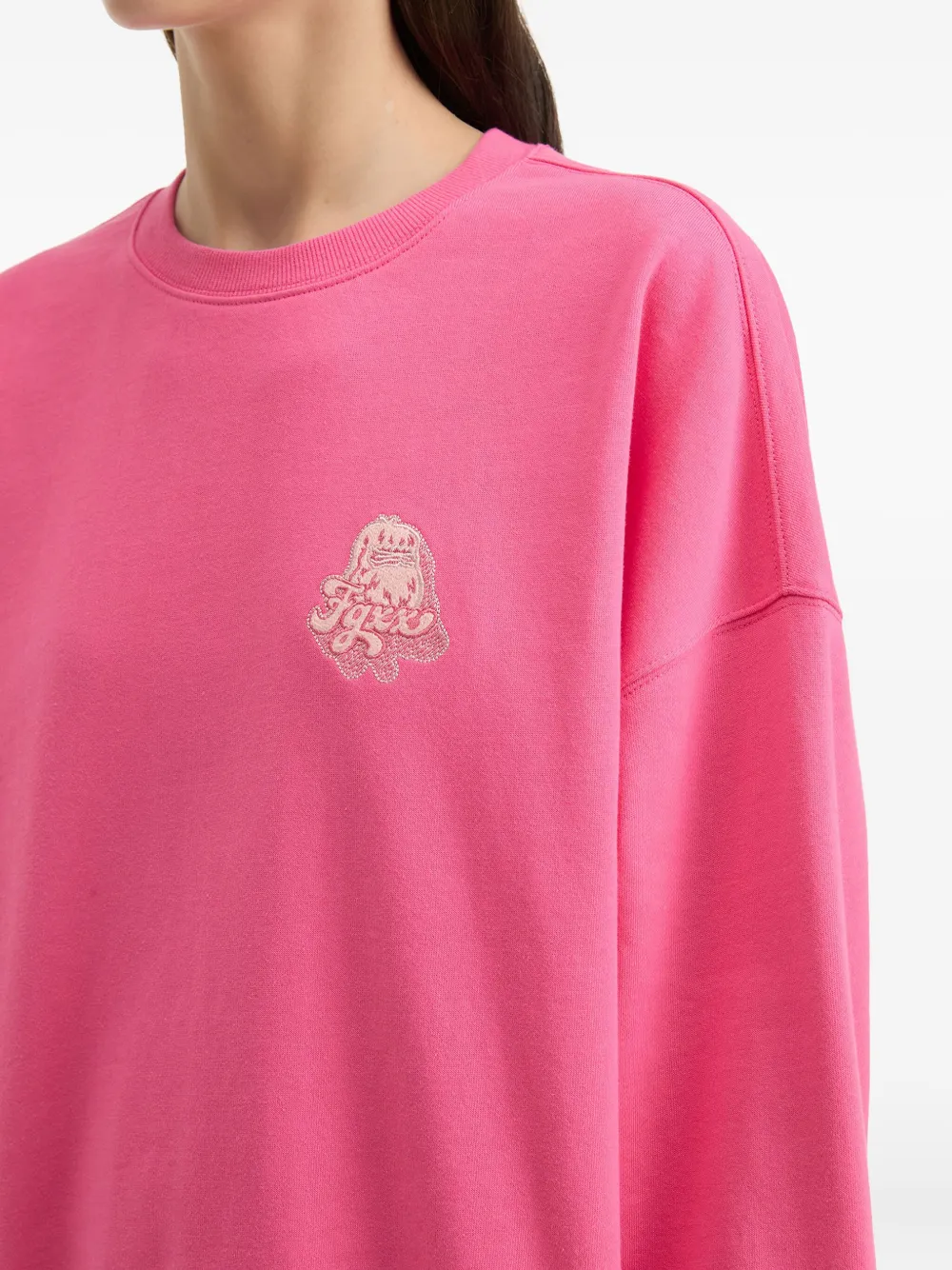 Fingercroxx Crew-neck Long-sleeve Sweatshirt In Pink