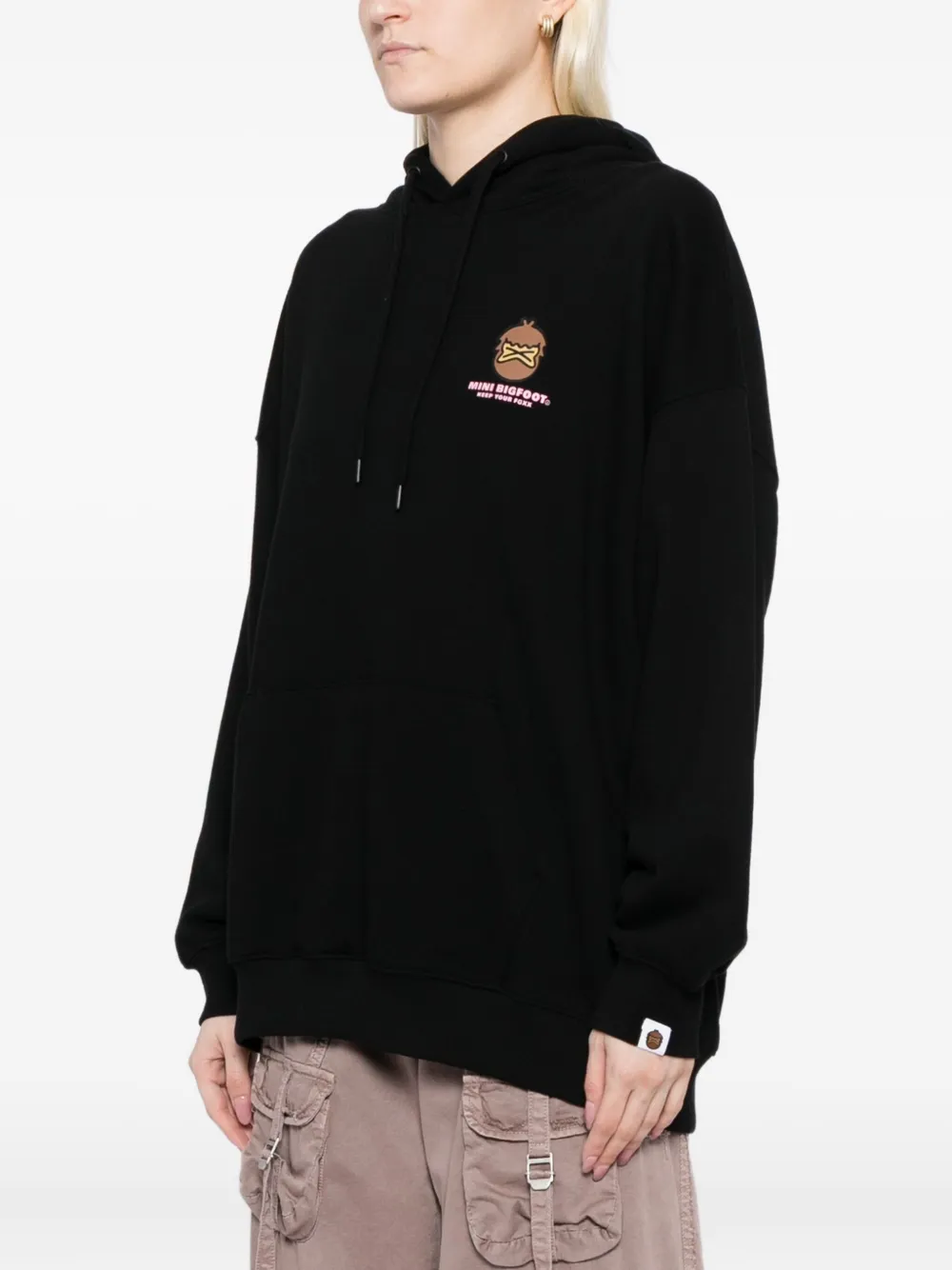 Fingercroxx Logo-printed Hoodie In Black