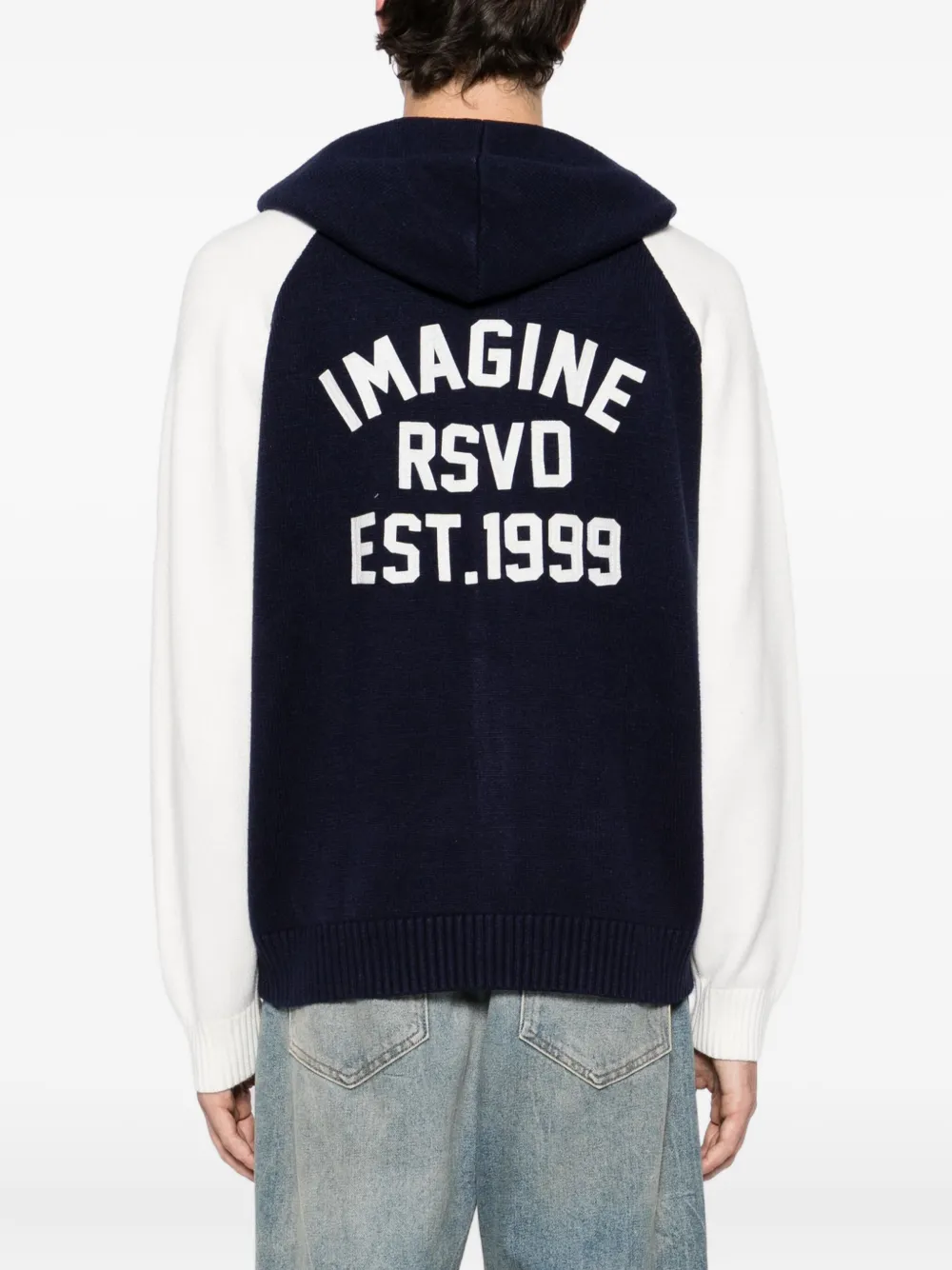 izzue Vest met geborduurde tekst Blauw