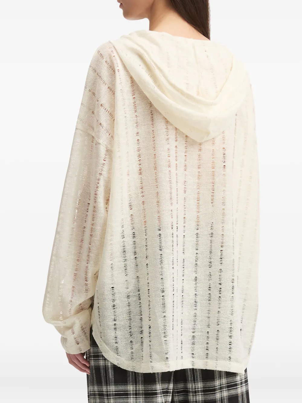 B+ab Hooded Striped Top In White
