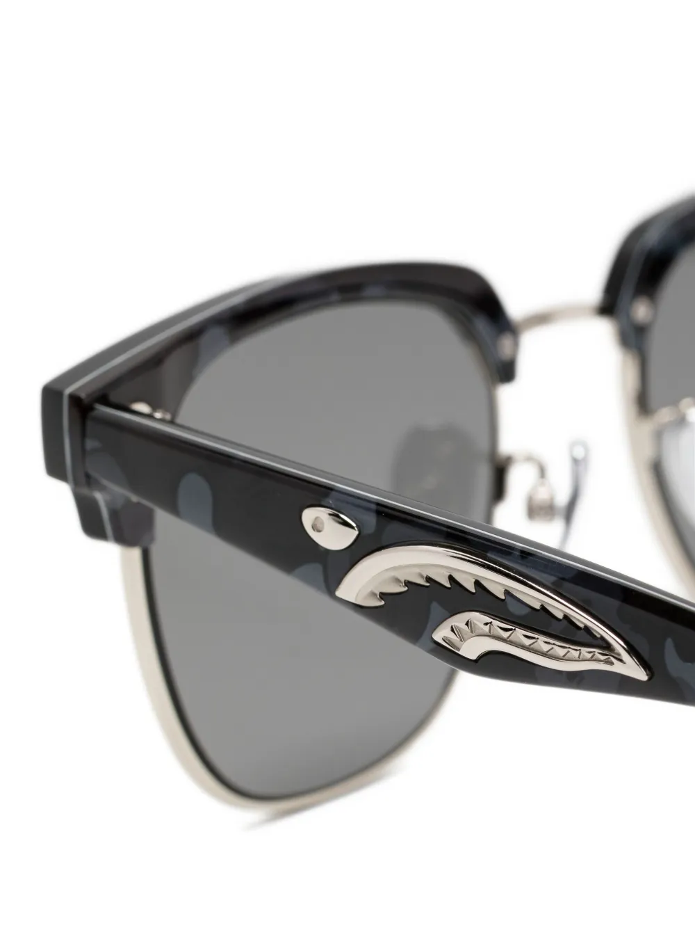 A BATHING APE Zonnebril met vierkant montuur Zwart