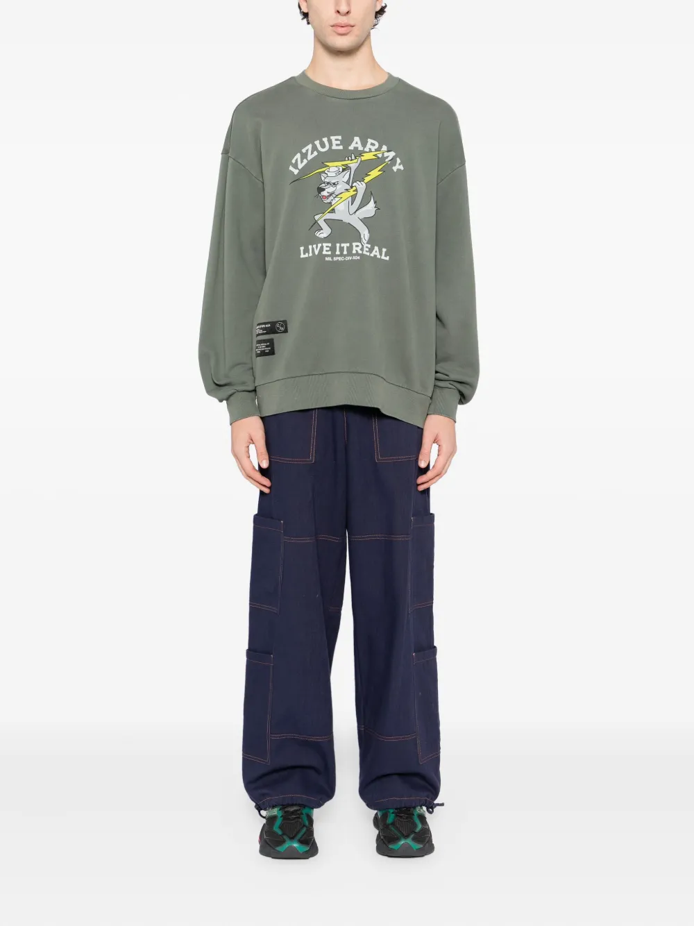 Izzue Sweater met print - Groen