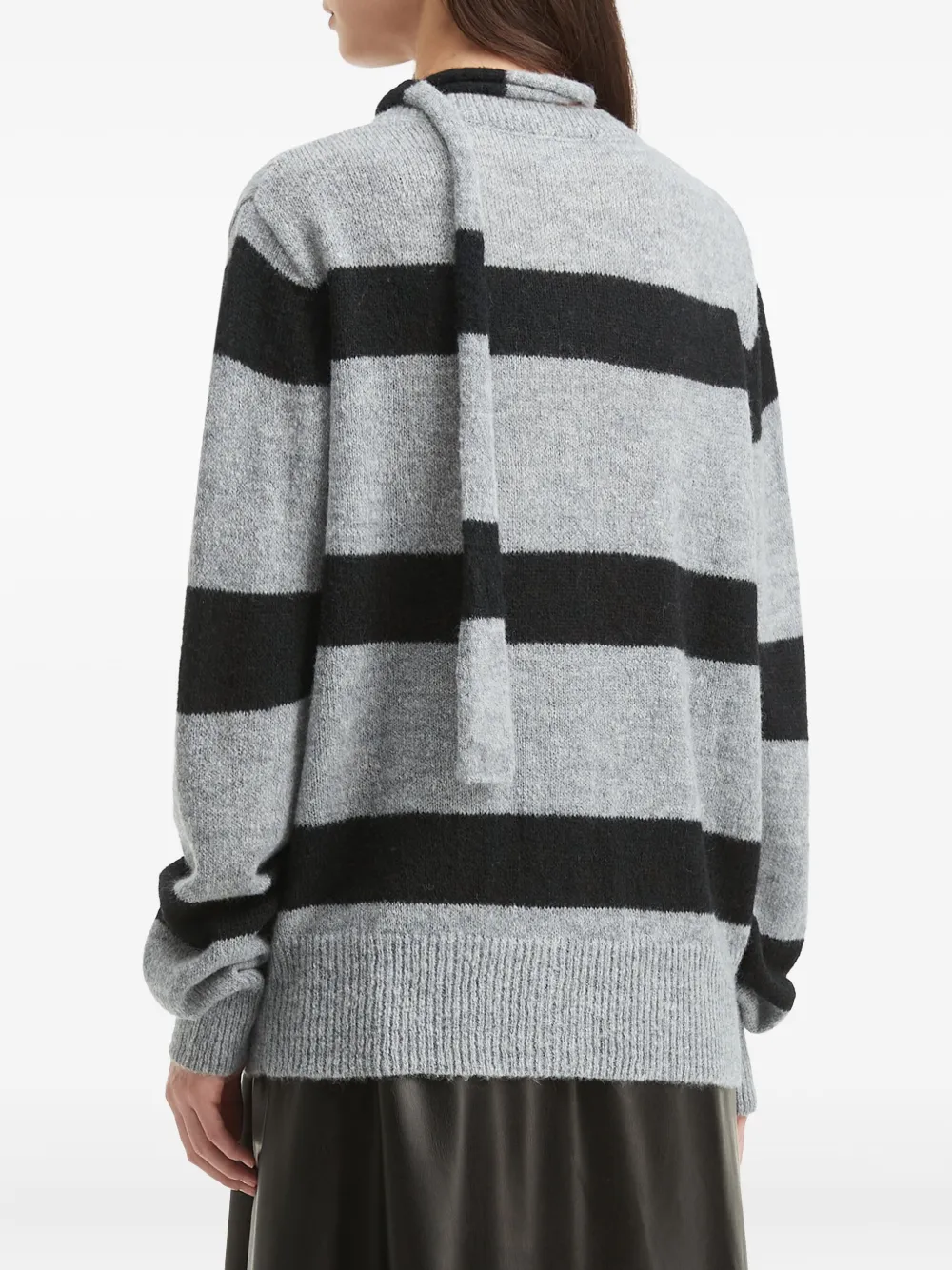 B+ab Striped Cardigan In Gray