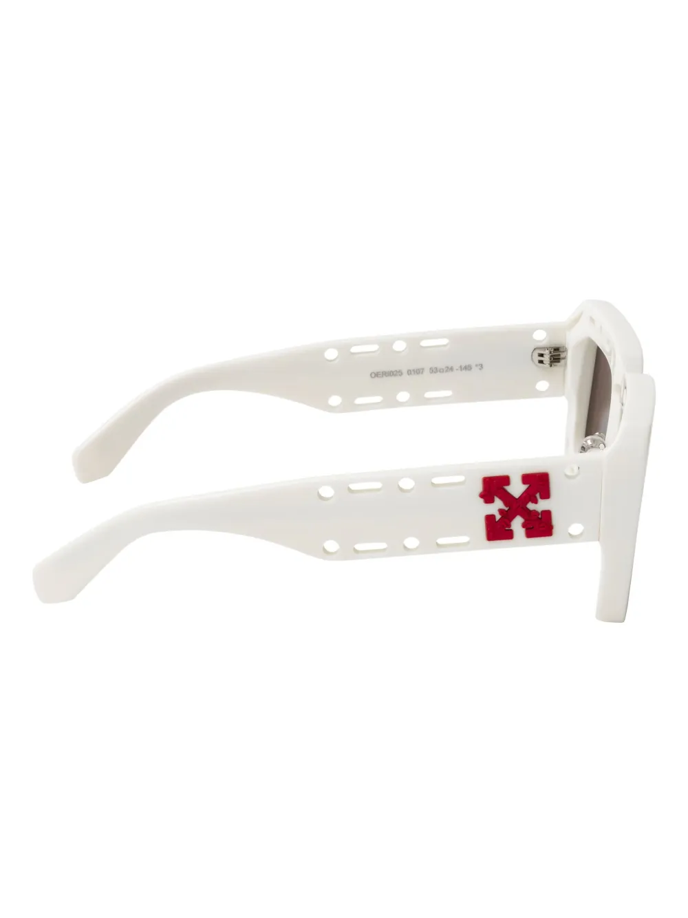 Off-white Atlantic Grey Rectangular Unisex Sunglasses Oeri025 0107 52 In White