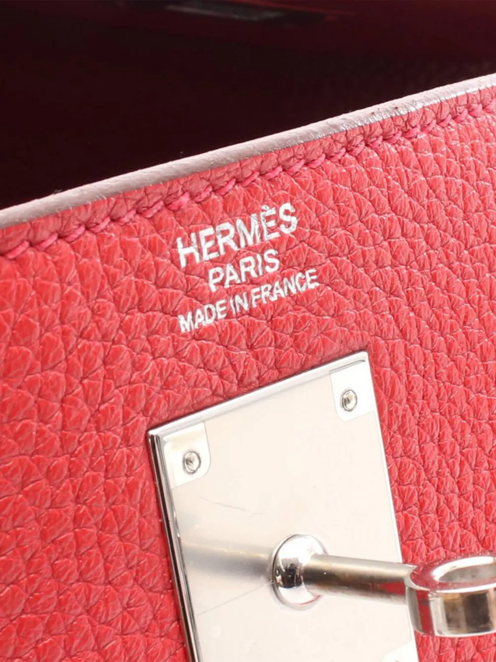 Pre-owned Hermes 2015 Clemence Kelly Ii Retourne 32 Satchel In Red