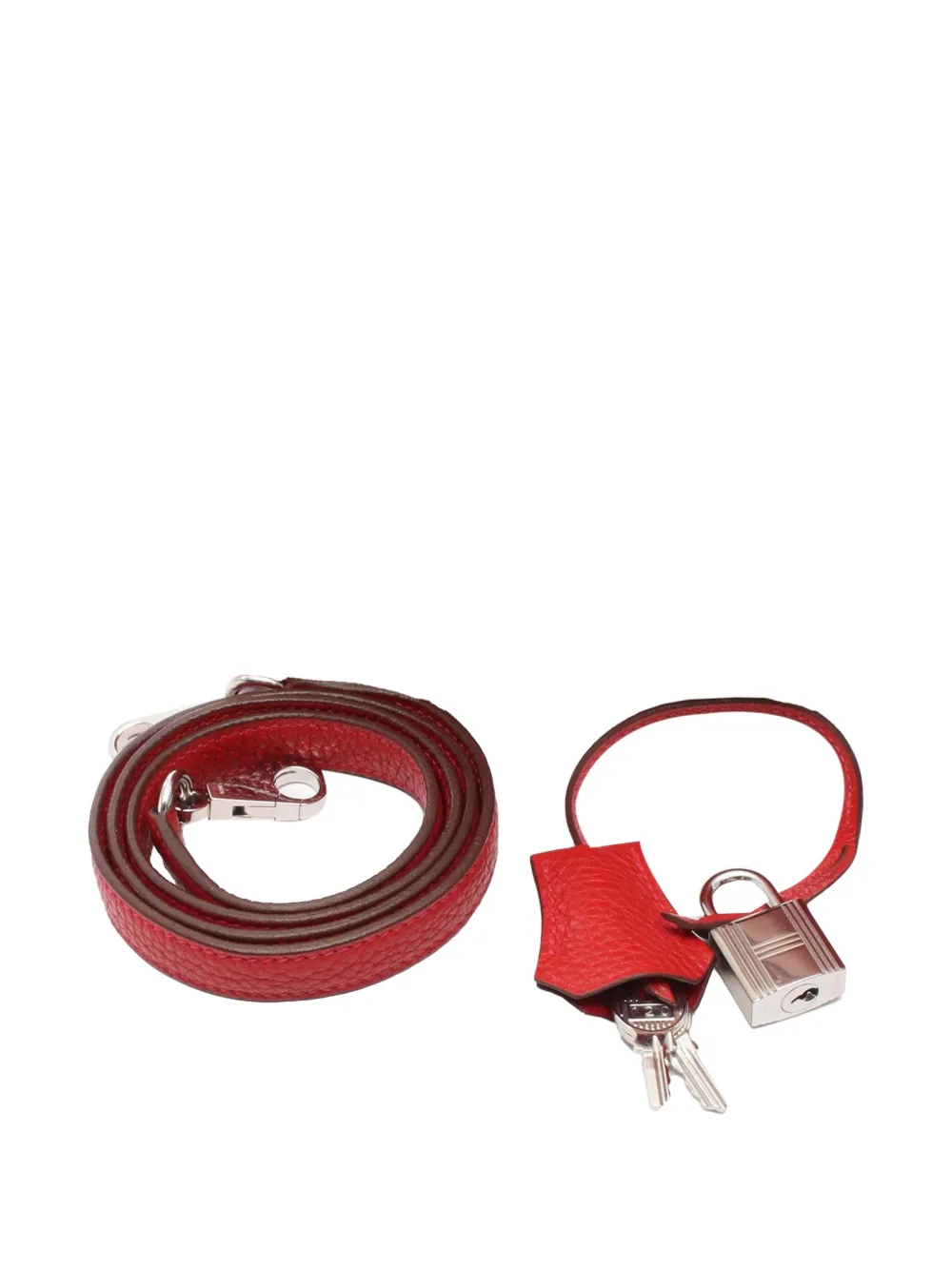 Pre-owned Hermes 2015 Clemence Kelly Ii Retourne 32 Satchel In Red