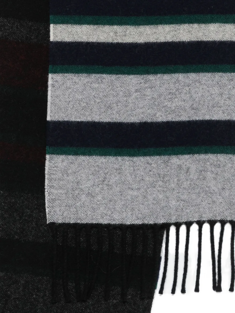 Paul Smith Striped Pattern Wool Blend Scarf In Brown