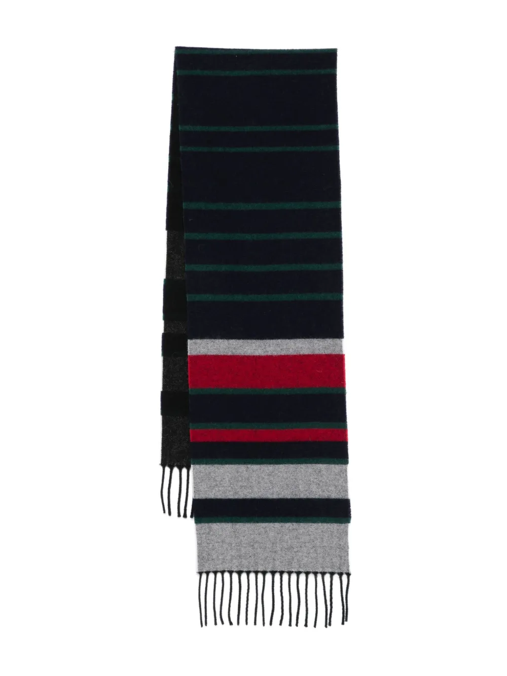 Paul Smith ストライプ フリンジ スカーフ - ブルー Paul Smith ストライプ フリンジ スカーフ - ブルー
