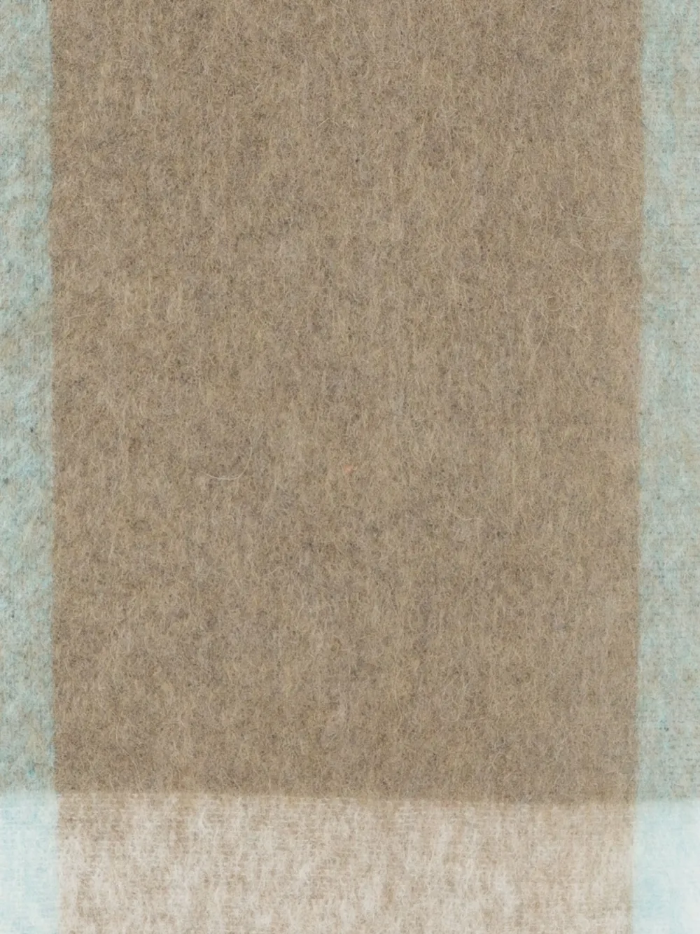 Closed checked fringed scarf - Beige