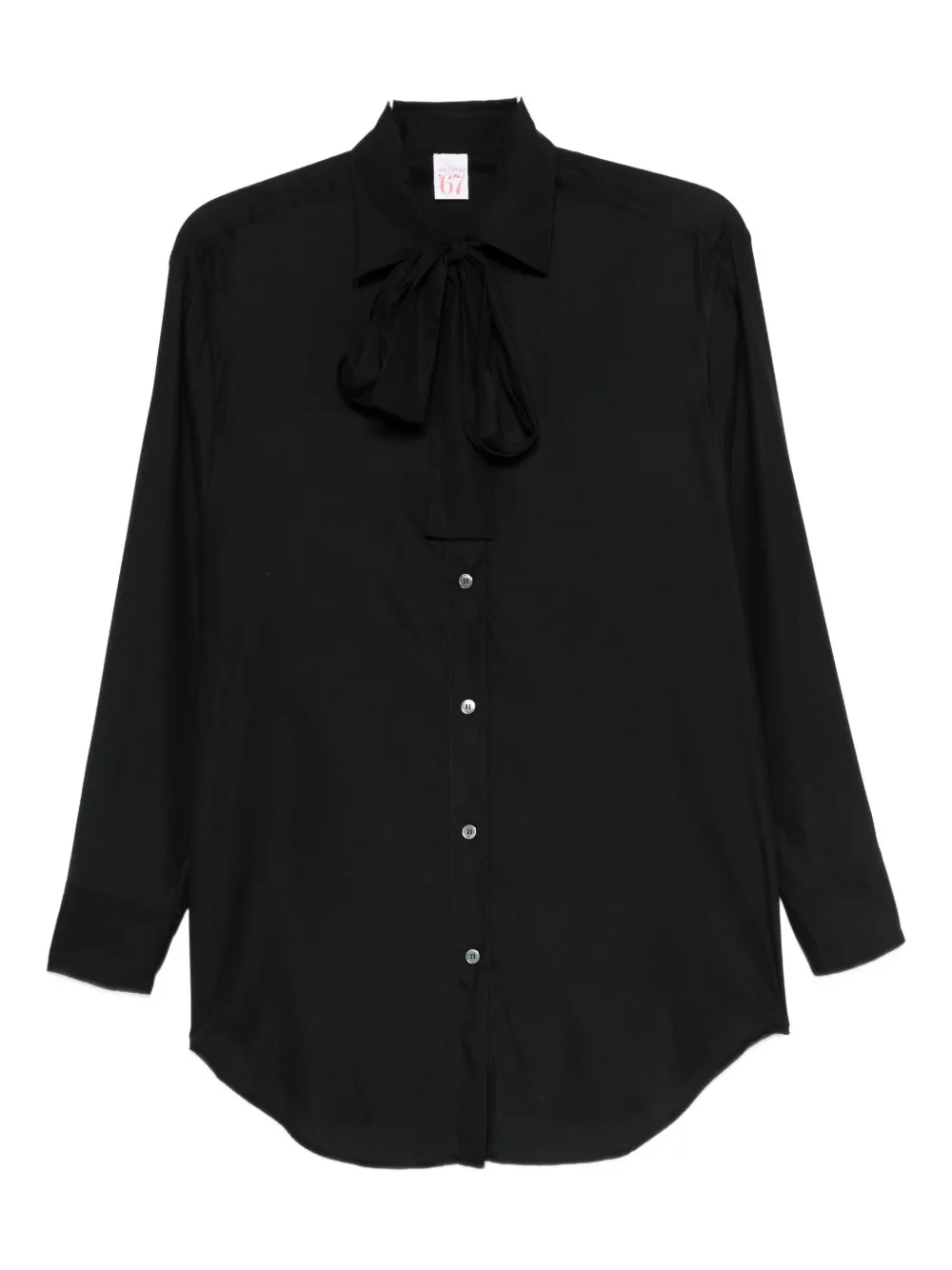 Archivio '67 Bow-detail Silk Shirt In Blue