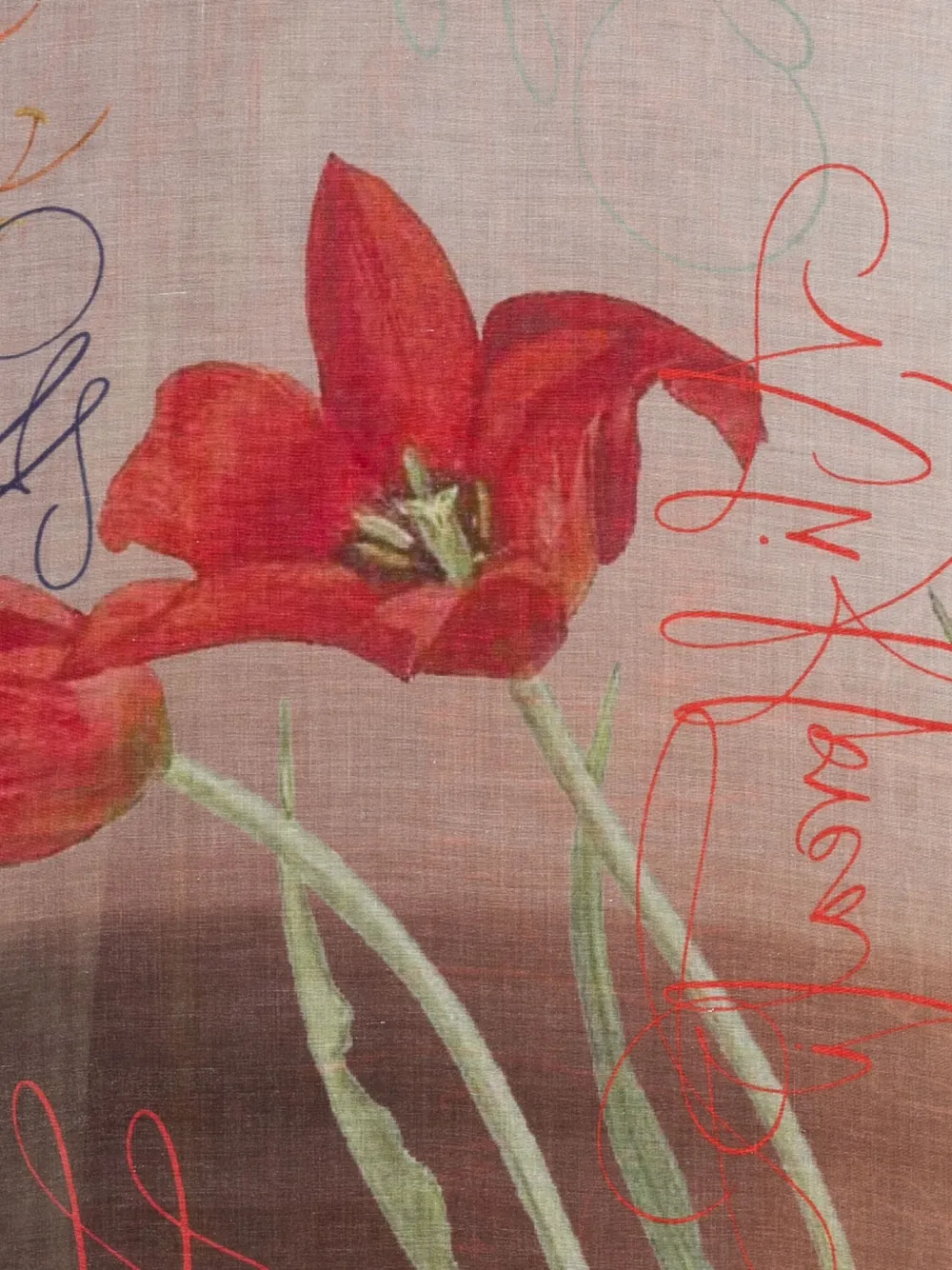 Faliero Sarti Floral-print Silk Scarf In Neutral