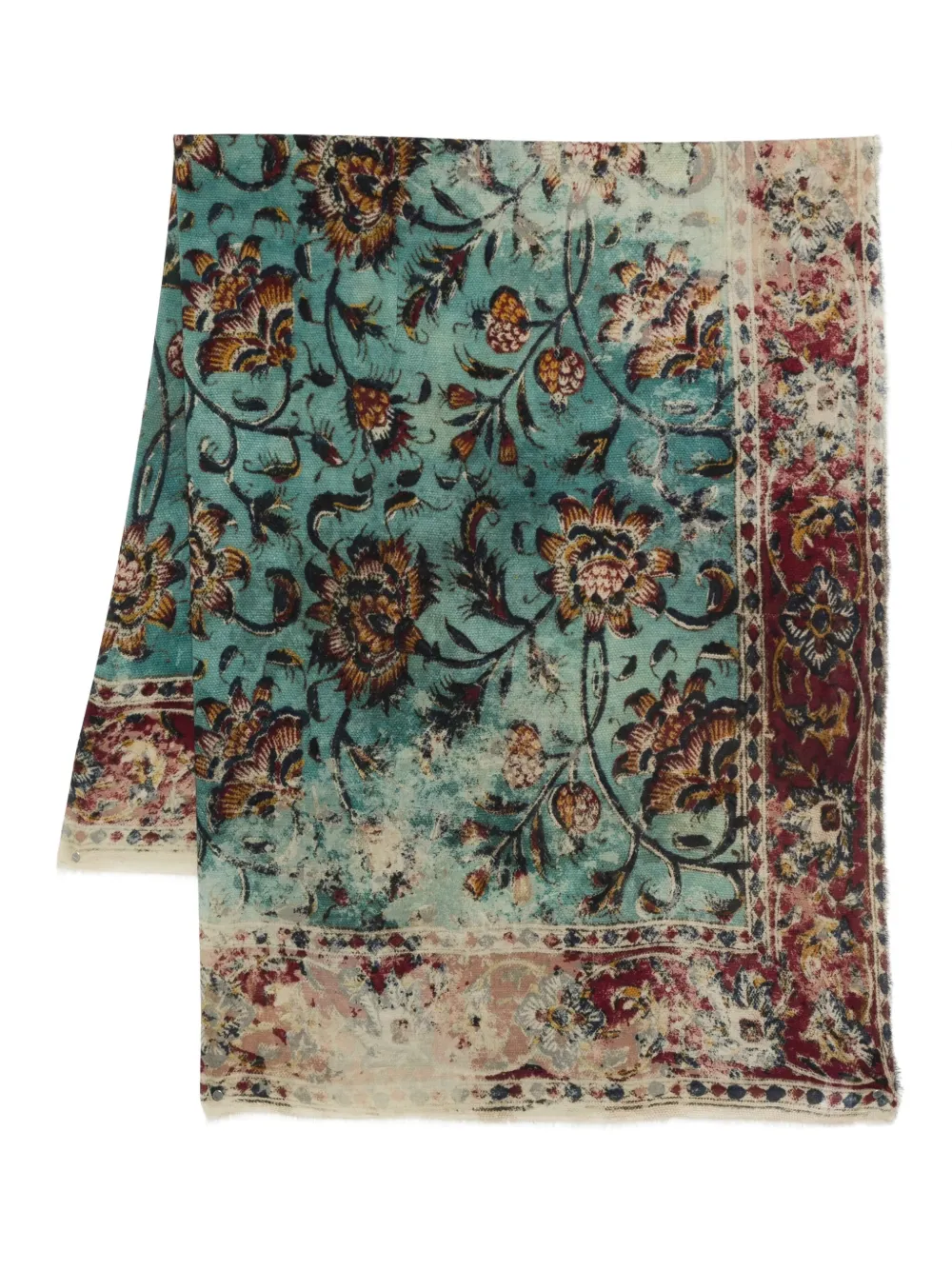 Faliero Sarti floral-patterned silk scarf | Blue | Image 1