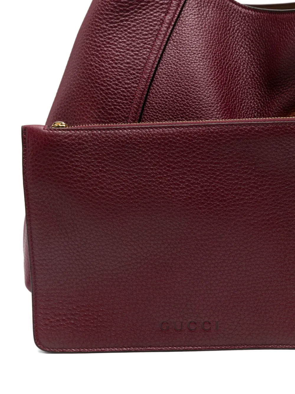 Gucci Softbit Leather Shoulder Bag In Red