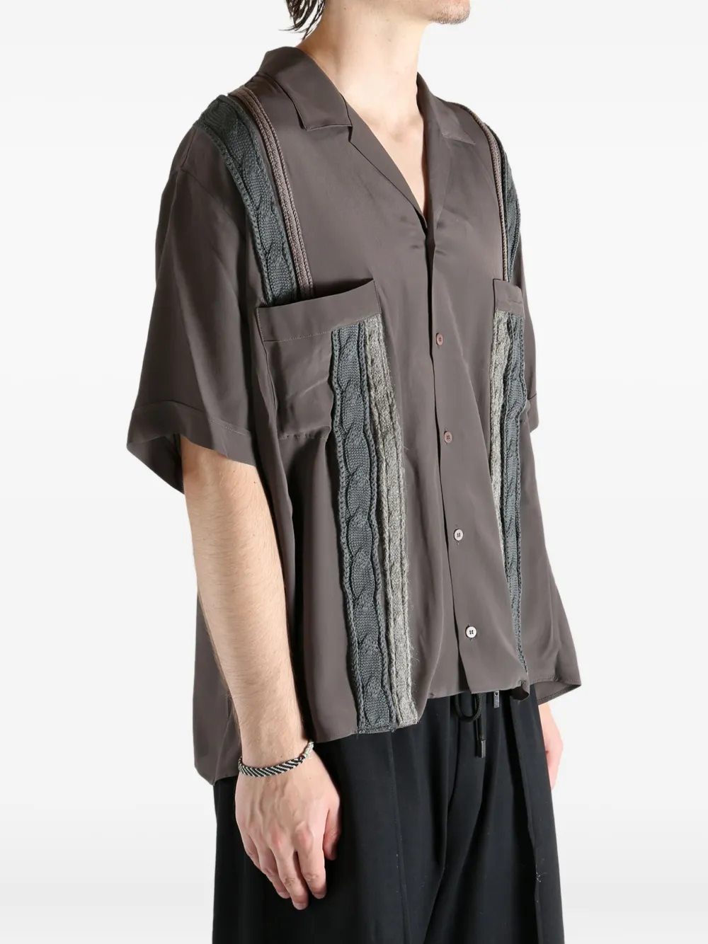 Magliano Short-sleeved Shirt With Chest Pocket In Brown