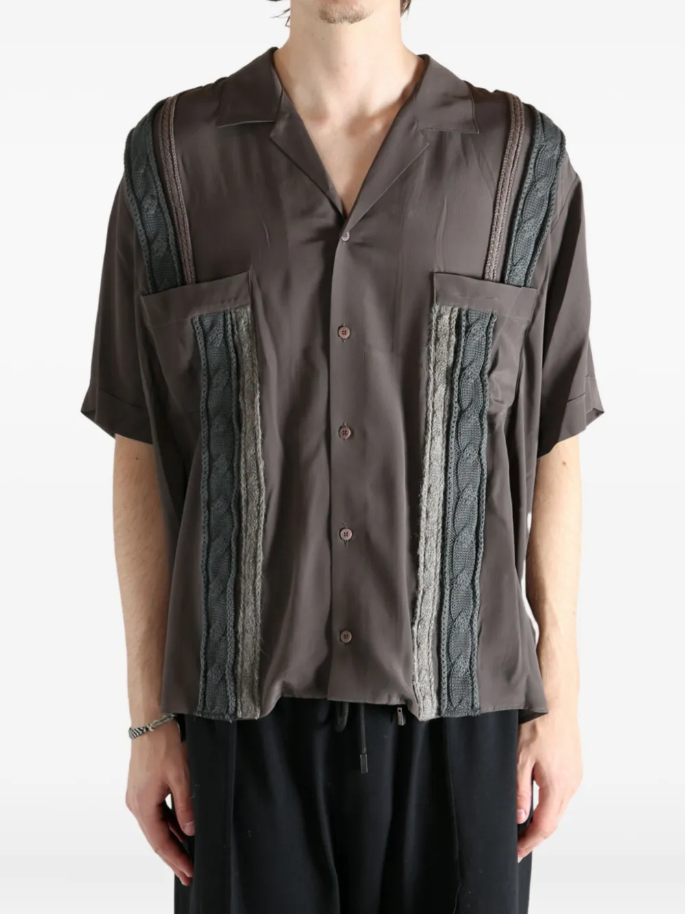 Magliano Short-sleeved Shirt With Chest Pocket In Brown