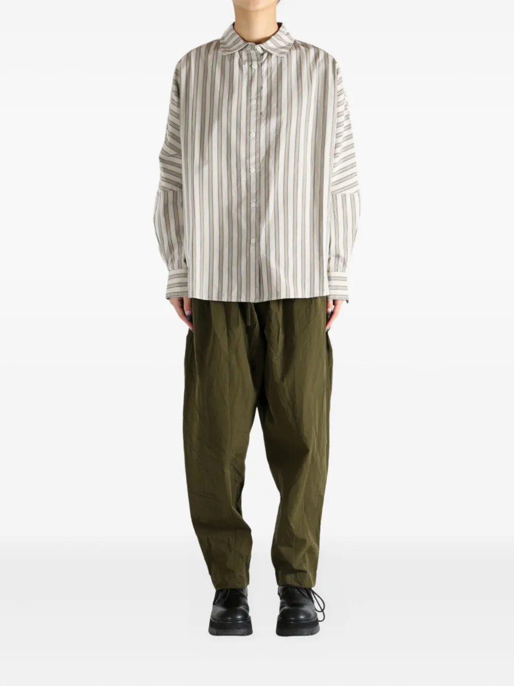 Casey Casey Waga striped button-down shirt - Beige