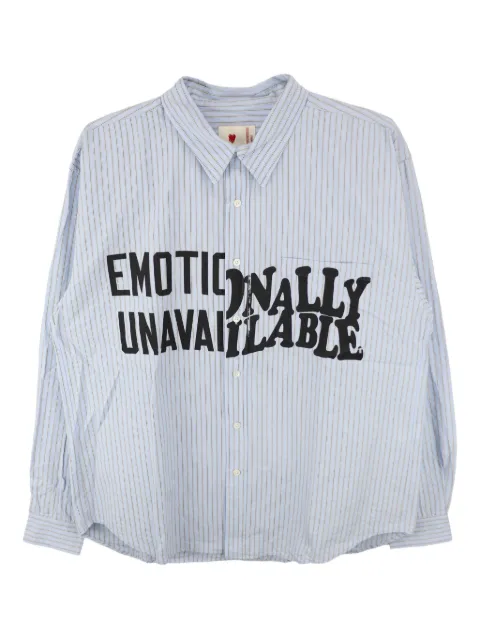 Emotionally Unavailable striped print shirt