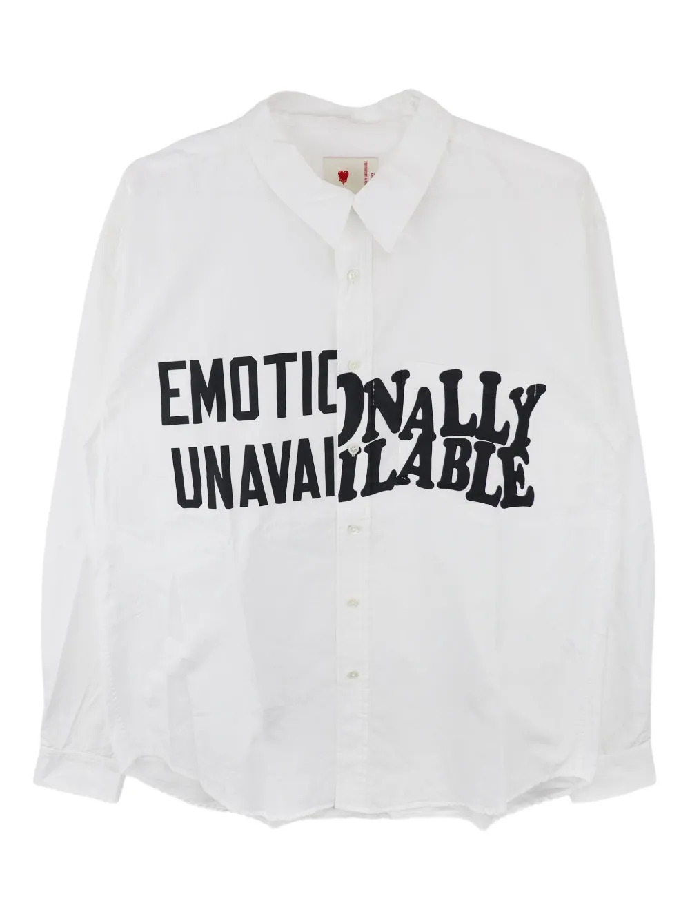 Emotionally Unavailable logo-print shirt | White | Image 1
