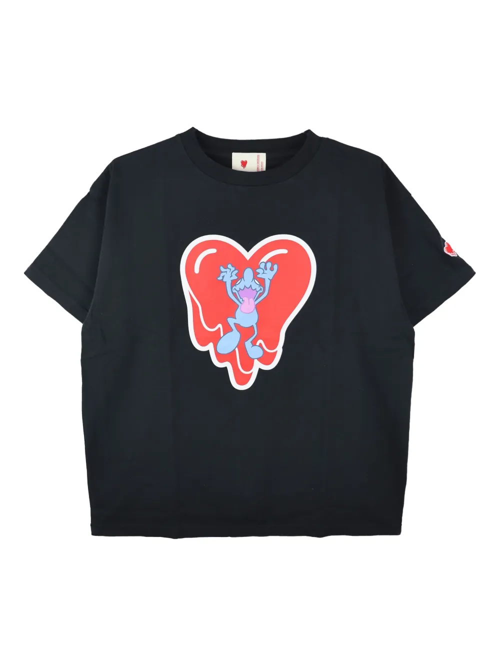 Emotionally Unavailable logo heart-print T-shirt | Black | Image 1