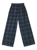 Mini Cream elasticated-waist checked trousers - Blue