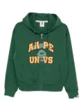 AAPE BY *A BATHING APE® logo appliqué hoodie - Green