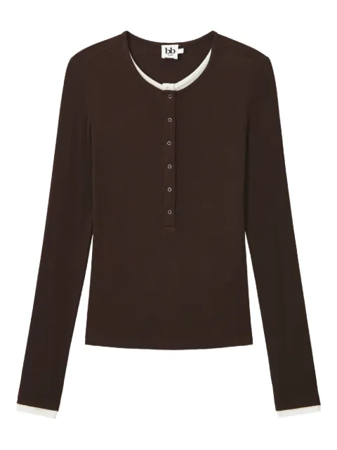 b+ab long-sleeve half-button T-shirt