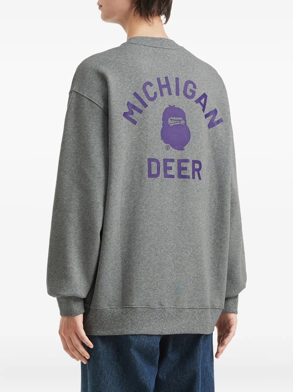 Fingercroxx Graphic-print Crew-neck Sweatshirt In Gray