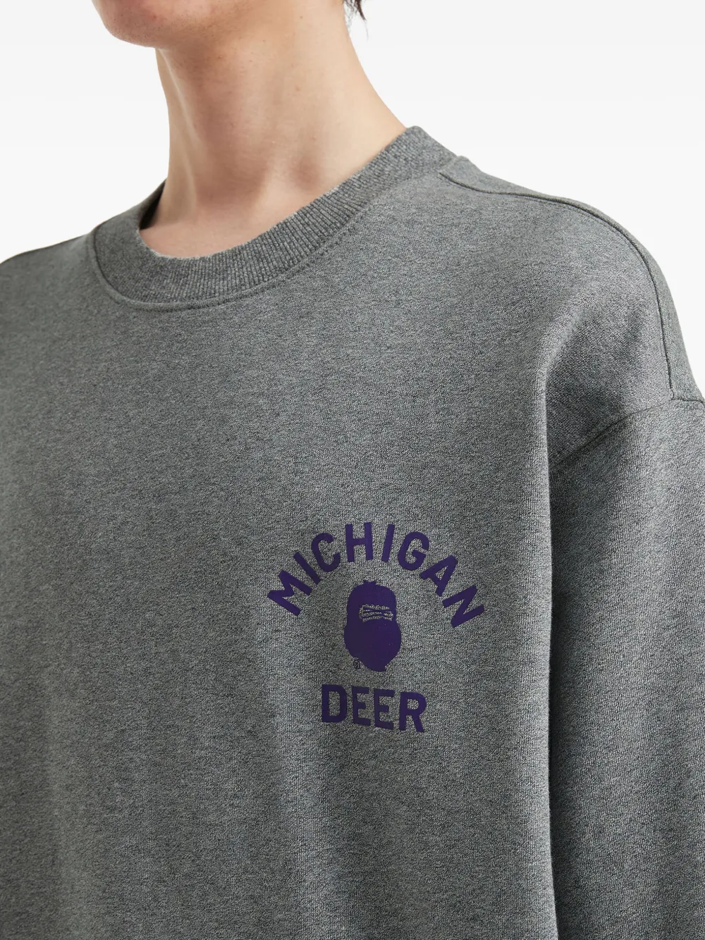 Fingercroxx Graphic-print Crew-neck Sweatshirt In Gray