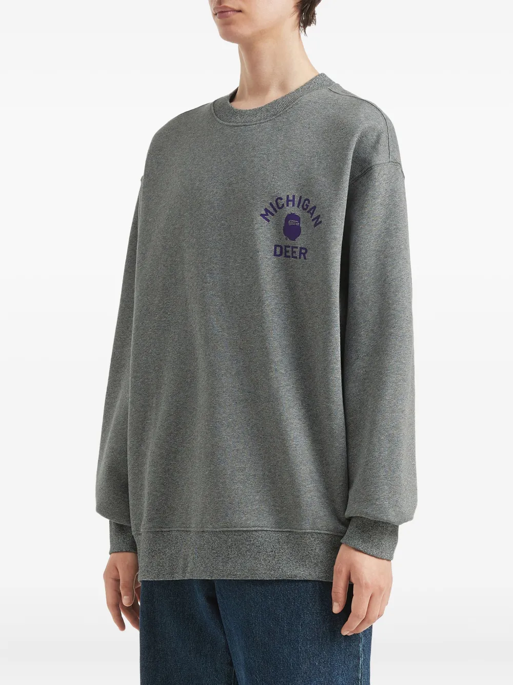 Fingercroxx Graphic-print Crew-neck Sweatshirt In Gray