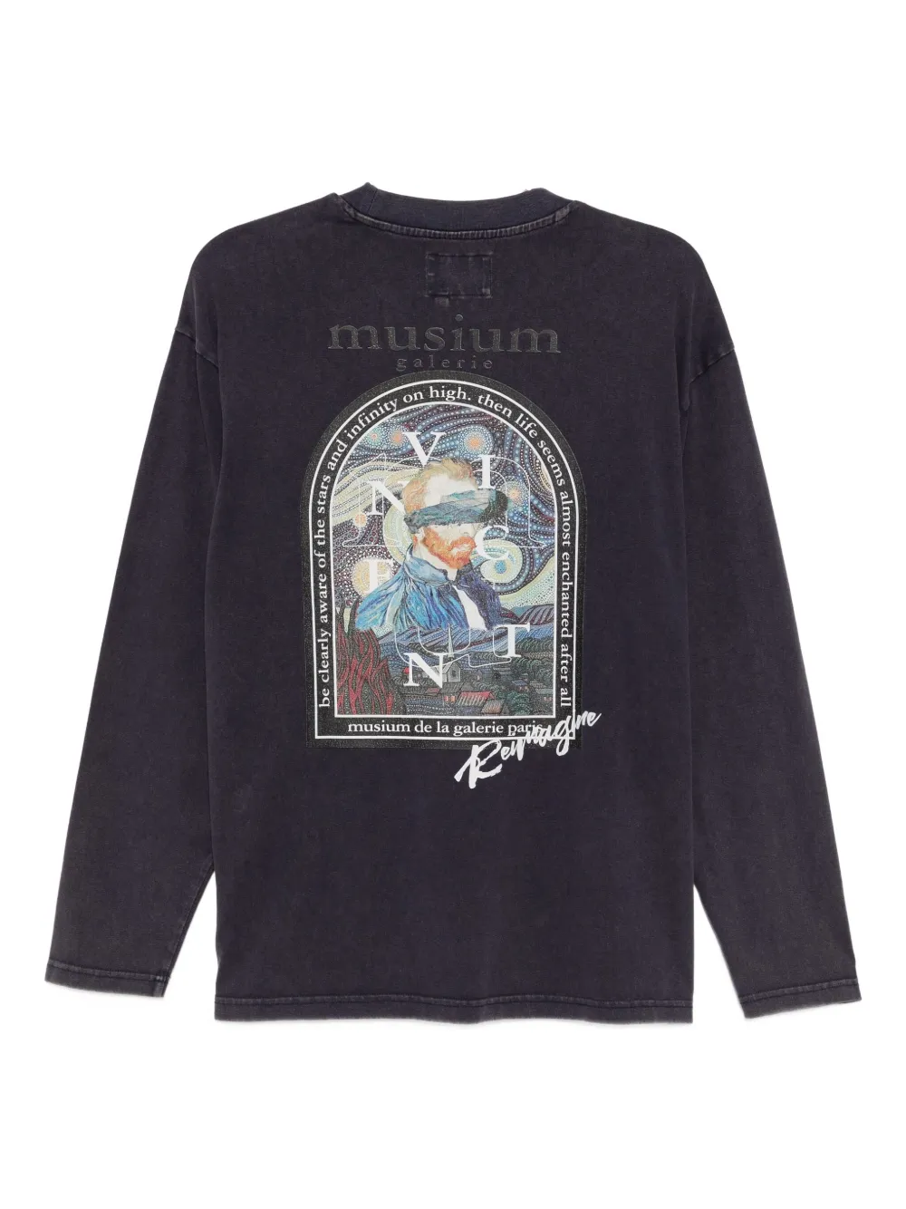 Musium Div. T-shirt met geborduurd logo - Paars