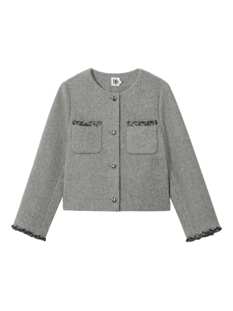b+ab pocket-trimmed embellished-cuff jacket