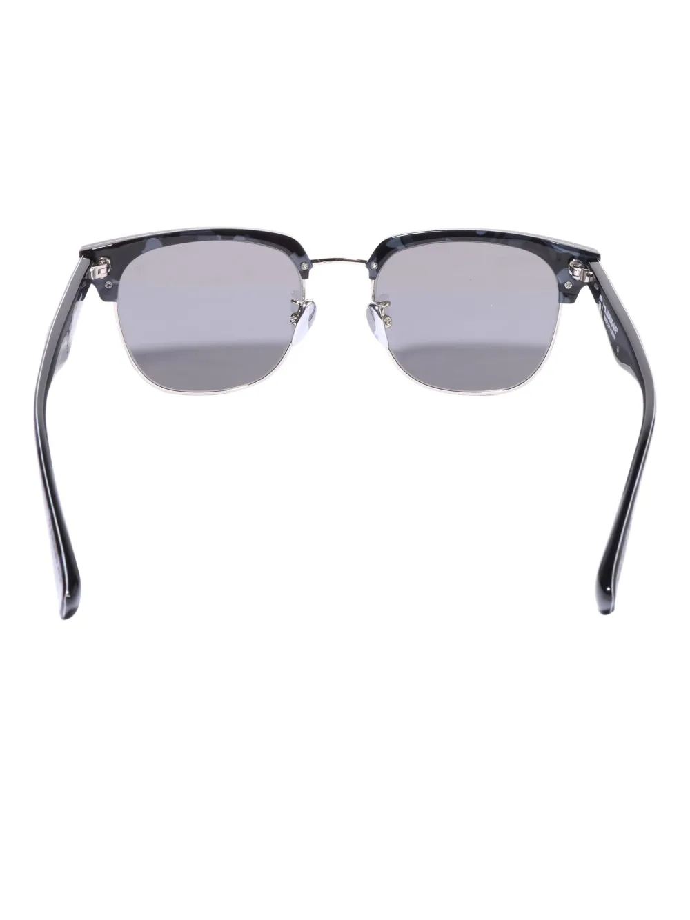 A BATHING APE Zonnebril met vierkant montuur en tempeldetail Zwart