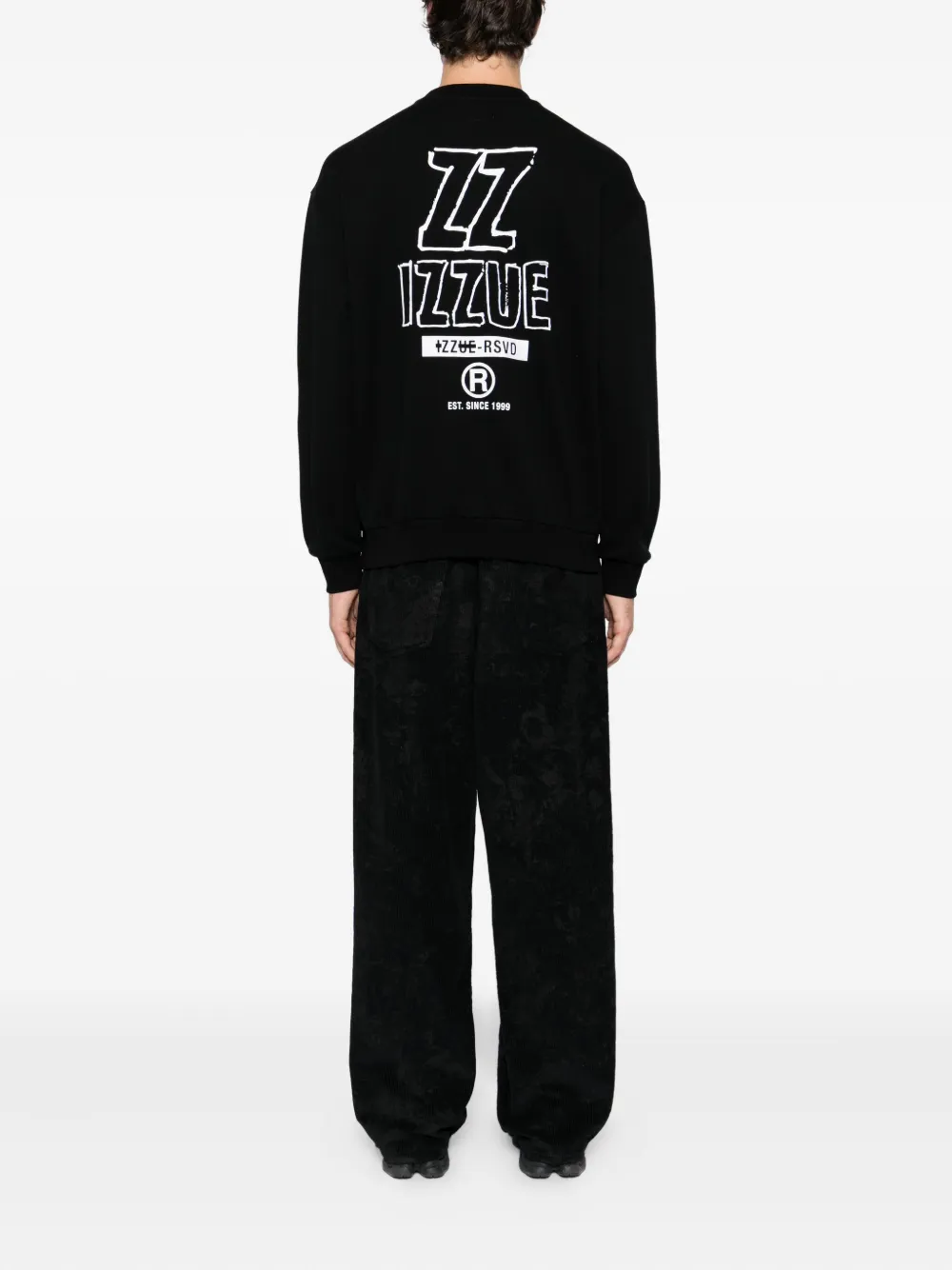 Izzue Sweater met logoprint - Groen