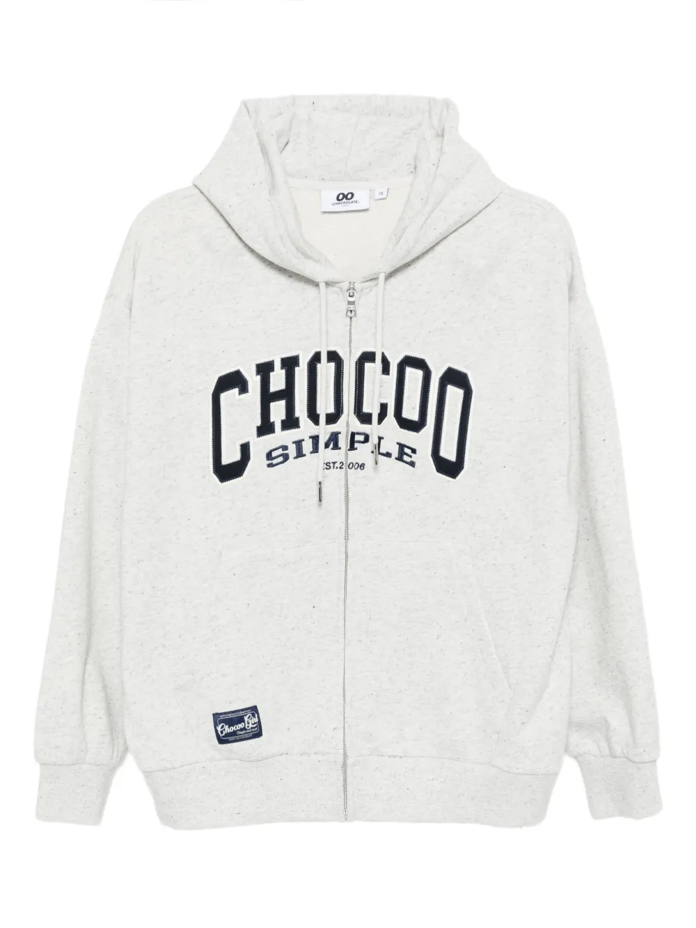 CHOCOOLATE logo-embroidered hoodie | Grey | Image 1