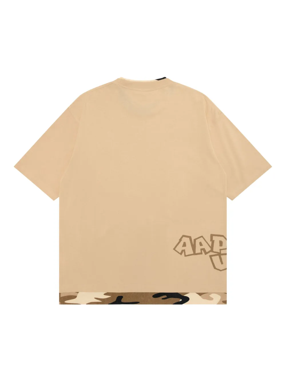 AAPE BY *A BATHING APE T-shirt met camouflage vlak - Beige