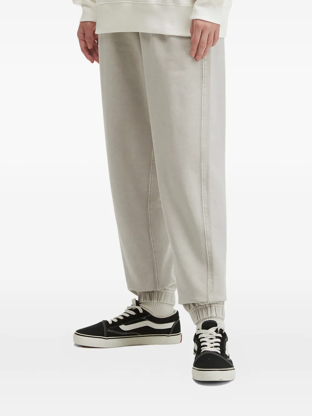 Fingercroxx Embroidered Cuffed Trousers In Gray